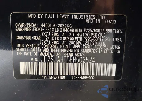 2014 Subaru Forester 2.5I Limited z USA, uszkodzony, nr VIN JF2SJAHC5EH502524